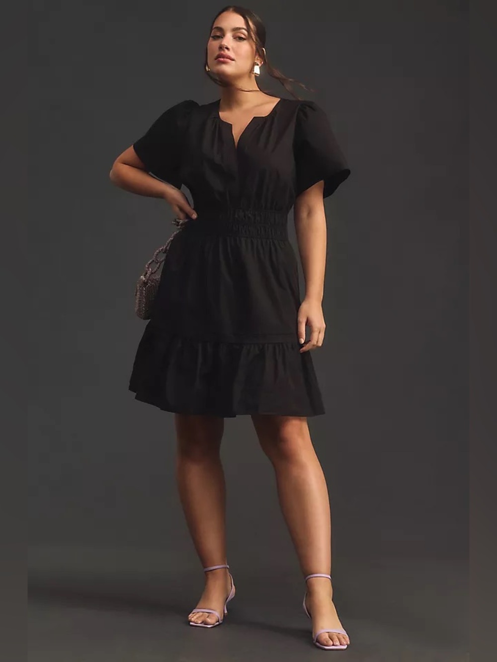 Anthropologie Somerset Mini Dress Black Size 2X Plus Size